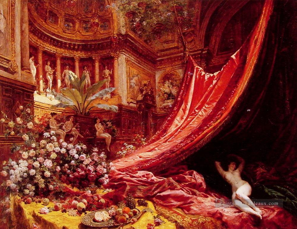 Symphonie en rouge et or Paris scènes Jean Béraud Classic Nu Peintures à l'huile